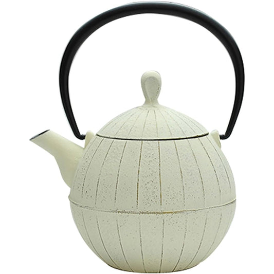 Nanbu Tekki Teapot: Ichichudo Teapot Kurumi 0.5L Premium Ivory W14.5xD11.5xH17.5(cm)