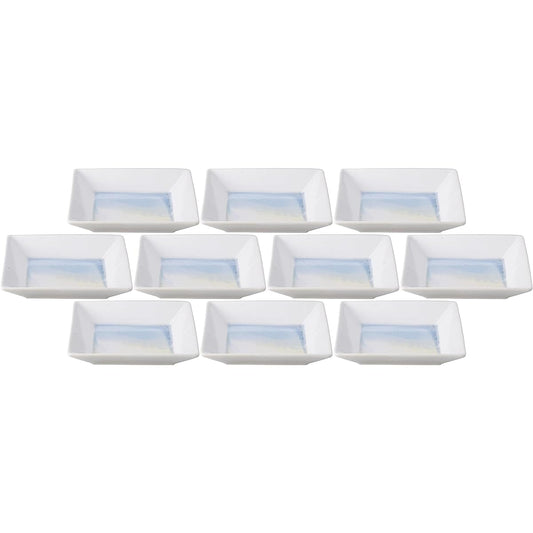 Set of 10 Sui 19cm square bowl [19.5×3.6cm] [Square plate]