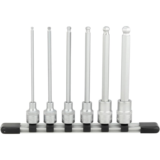 TONE Long ball point hexagon socket set (with holder) HBH306L Drive angle 9.5mm (3/8") Contents 6 items