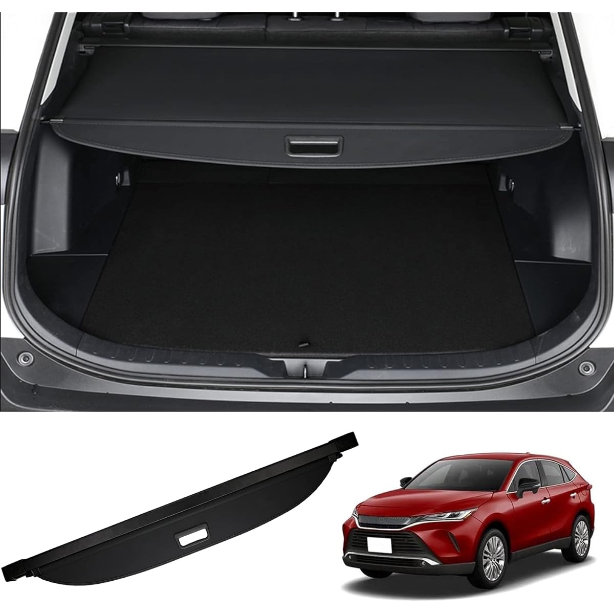 BUYFULL Toyota New Harrier 80 Series Tonneau Cover Luggage Storage Roll Shade Privacy Protection Dress Up Custom Parts Interior High Quality Car Space Harrier 80 Series Accessories Harrier MXUA8# AXUH8# (PVC Canvas)