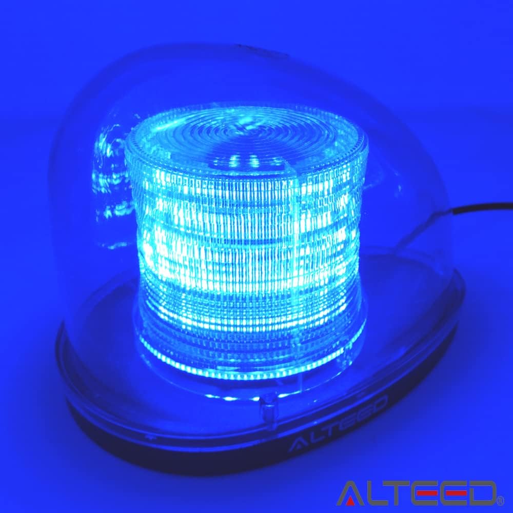 ALTEED Streamlined LED rotating light, 7 patterns of action lighting including all lights on, 12V and 24V compatible, blue