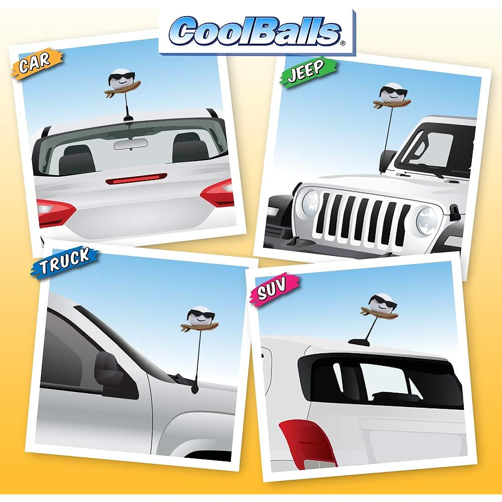 3 packs - Coolballs Cool Surfer Surphin DUDE Car Antenna Topper/Antenna Ball/Back Mirror Dangler