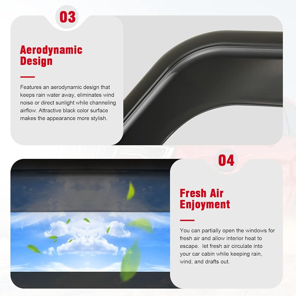 PARTOL Wind Window Dowlector JL Window Visor Geep Langler JL 2018 2018 2018 2020 Unlimited 4 Door Sunrain Wind Shade Vent Vizer Inchannel Window Inguard