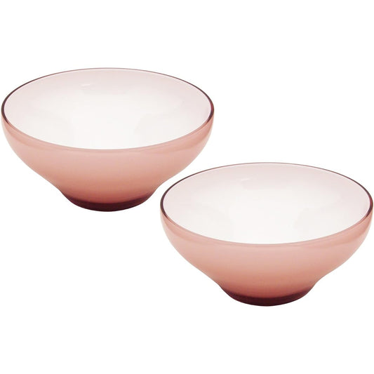 Adelia Tsugaru Vidro Small Bowl Azuki Maximum 11.8 x Height 5.5cm Aya Bowl Set of 2 Made in Japan F-71134