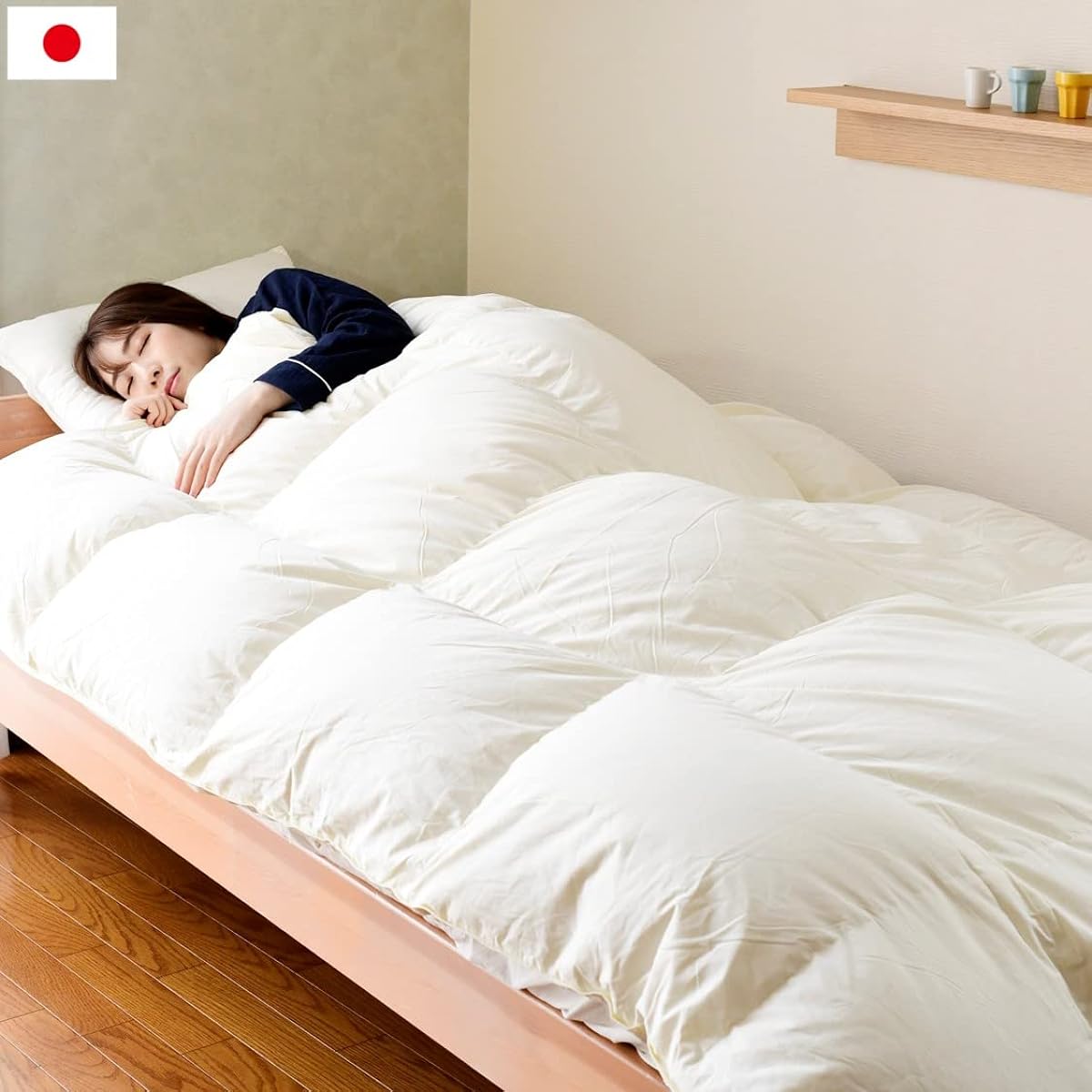 [Yamazen] Duvet [Less dust and dirt] Made in Japan Single Use of high-quality feathers (85% down mixture) Power-up processing (equivalent to 350dp) Cleanliness 1000mm Cleansing Down Ivory MRDK-S