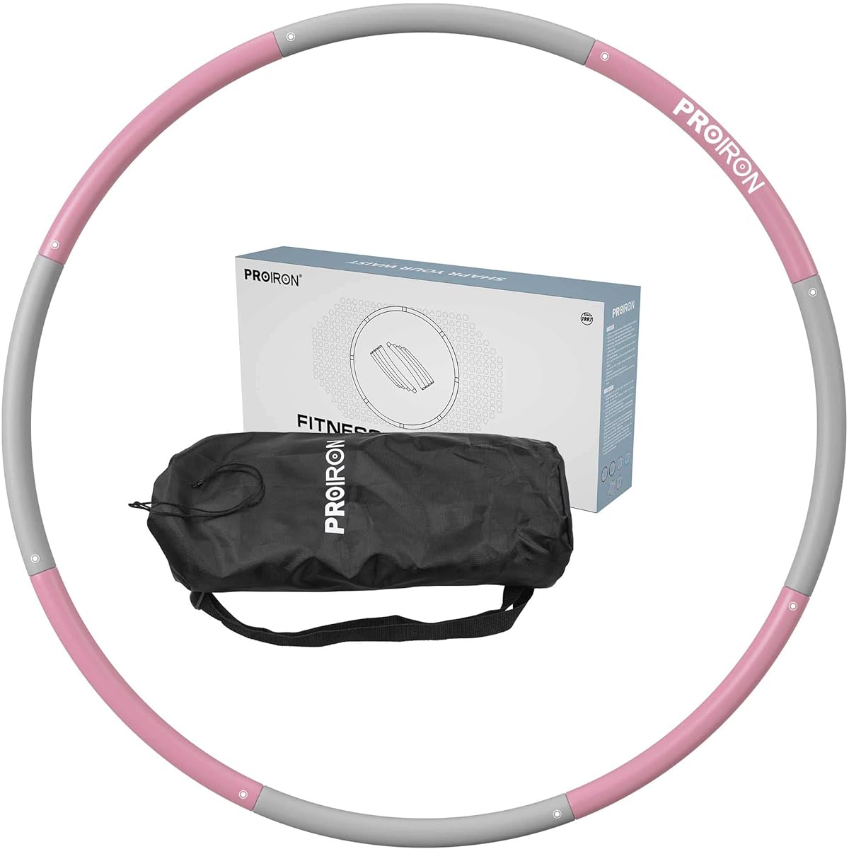 PROIRON Hula Hoop Diet, Uniform Internal Weight, Includes Storage Bag, For Adults, Children, Maximum Diameter 98cm, 0.95kg, Soft Material, Thickness 4.4mm, Easy to Assemble and Disassemble