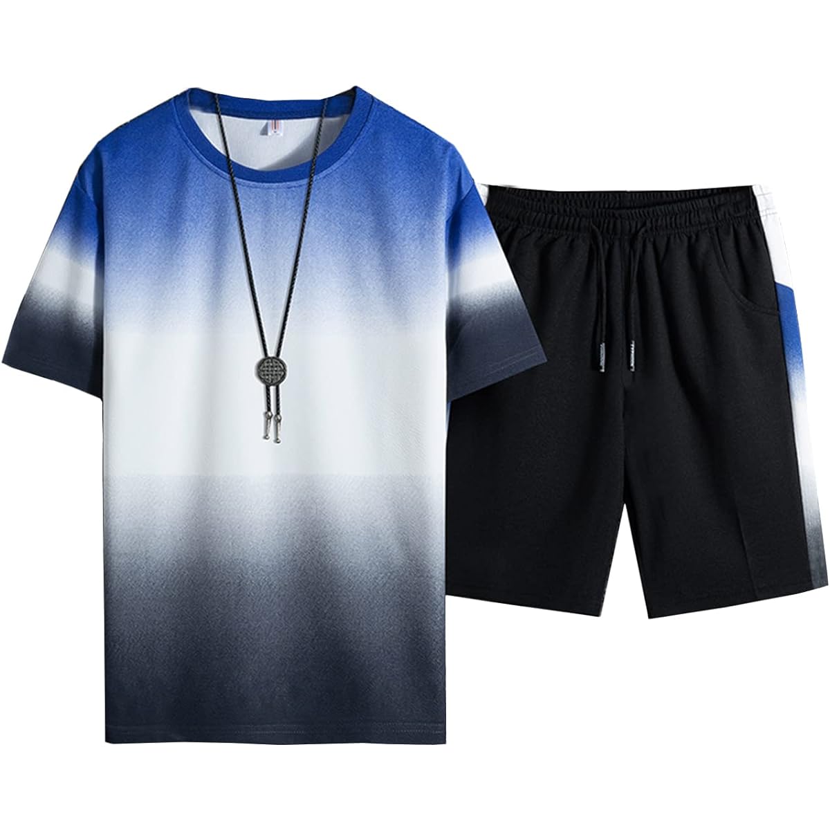 [Butrends] Men's T-shirt, Top and Bottom Set, 2 Piece Set, Short Sleeve, Sportswear, Half Pants, Shot Pants, Casual Room Wear, Stylish, Spring, Summer, Autumn, Loungewear