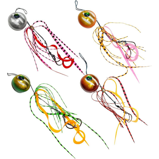 Orlud Fishing Gear Sea Bream Induction Type 4-Color Set (60g, 80g, 100g) For Red Sea Bream Fishing from the Shore (Shore Rubber) Caslava/Tailaba/Lead Head A Type qb100252