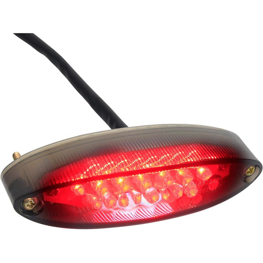 NTHREEAUTO ATV LED Brake Tail Light Smoked Motorcycle Tail Light with License Plate Light Universal Compatibility Compatible with Harley Honda Kawasaki KFX 400 Yamaha Suzuki