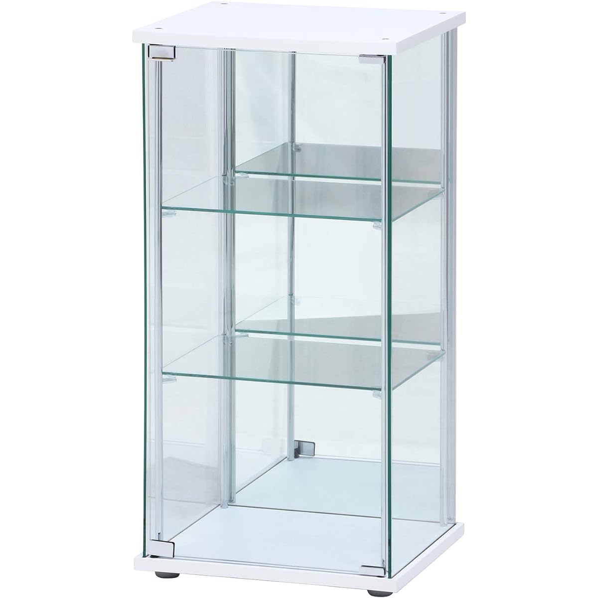 Fuji Boeki Collection Case Figure Case 3 Tiers Width 42.5 x Depth 36.5 x Height 86cm White Tempered Glass Rear Mirror Assembly Product 97335