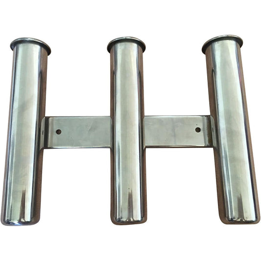 NUZAMAS Fishing Rod Holder Marine Grade Stainless Steel 3 Tube Rack Boat Yacht Side Mount Heavy Duty
