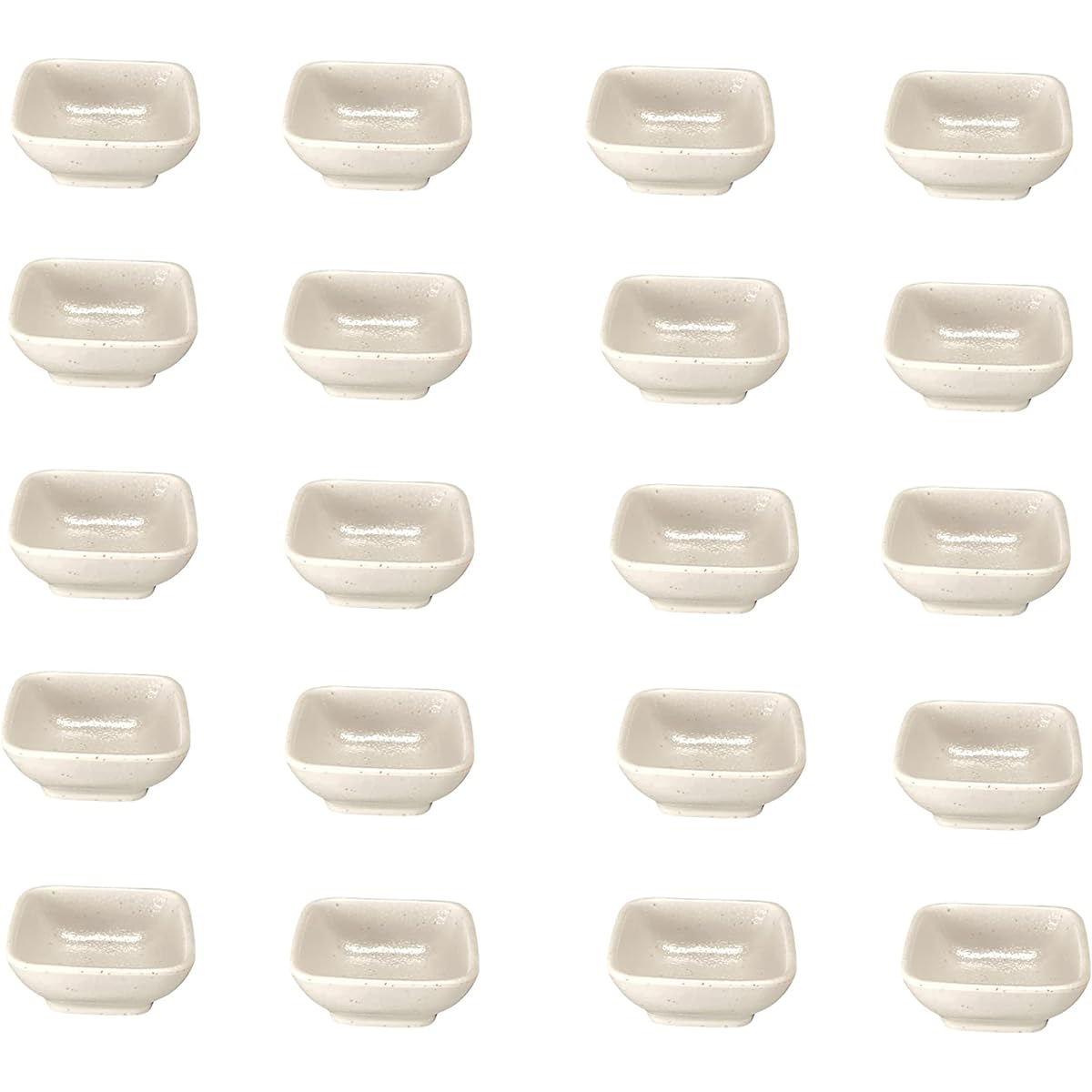 MARUKEI Small Plate/Correct Square Small 7.3 x 7.3 x H3cm 60ml Powder Pull, Made in Japan, Break-resistant, Dishwasher Safe, Stackable "Takumi-an" G151 KOH, Set of 20 [Commercial Set]