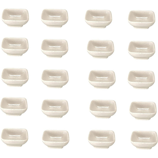 MARUKEI Small Plate/Correct Square Small 7.3 x 7.3 x H3cm 60ml Powder Pull, Made in Japan, Break-resistant, Dishwasher Safe, Stackable "Takumi-an" G151 KOH, Set of 20 [Commercial Set]