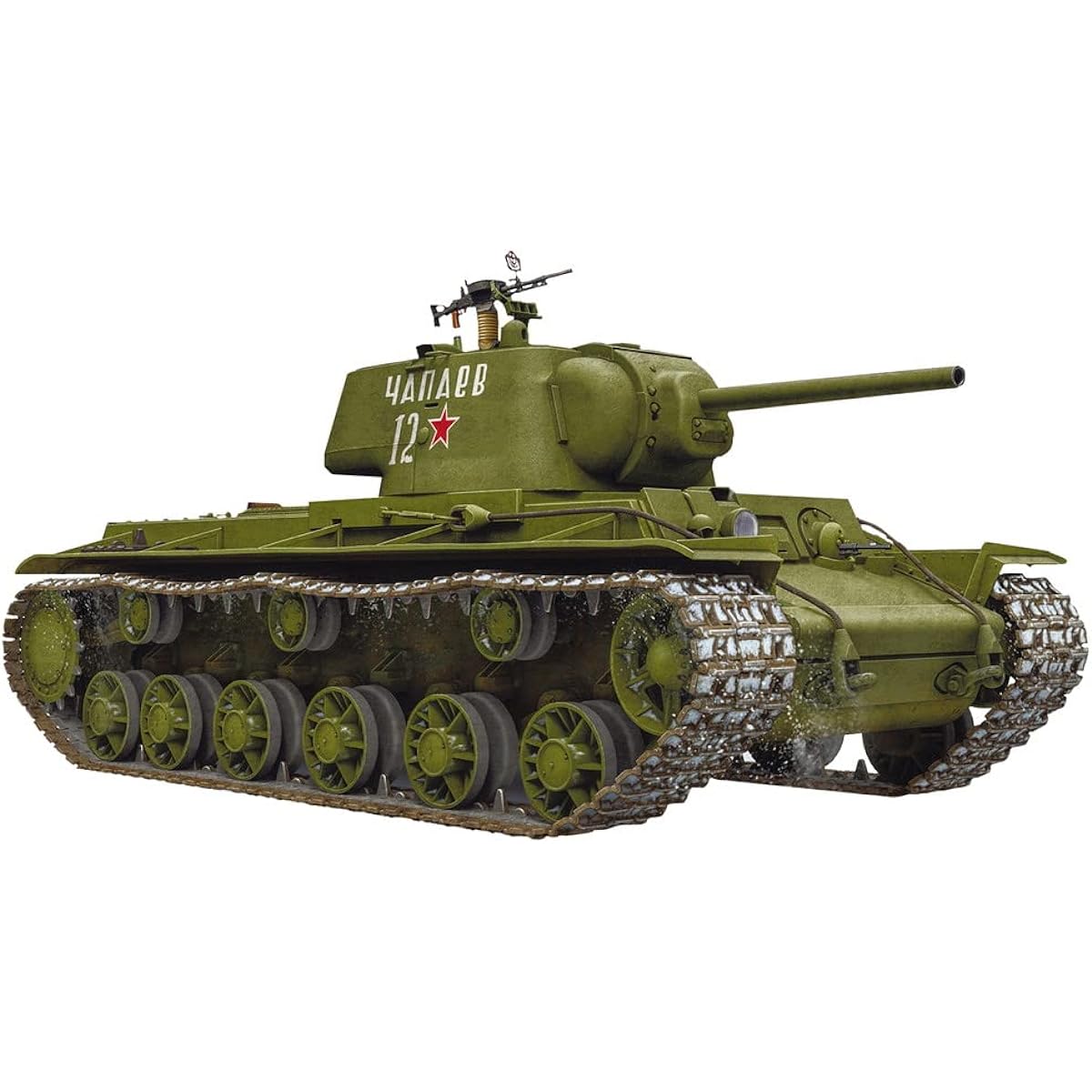 Ryfield Model 1/35 Soviet Army KV-1 Mod.1942 Armored Enhanced Cast Turret Mounted Movable Track Plastic Model RFM5056