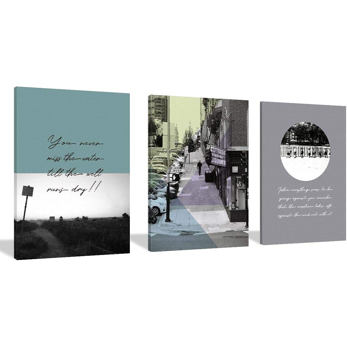 CREA Journey Art Panel 3 Pieces Wall Hanging Interior Entrance Wall Decoration Painting Simple Modern Stylish Cute Panel Set (journey, 3)