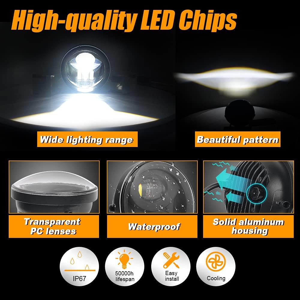 LUSGWUFAD Upgrade LED Fog Light Asen Buri Tacoma Front Bumper Drying Fog Lamp Toyota Tacom 2005-2011 Solara 2004-2006 TUNDRA 2007-2013 SEQUOIA 2008-2015-Dot Accepted Assembly