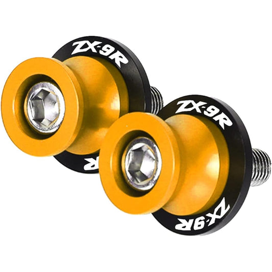 Motorcycle Swing Arm Bobbin Spool For KA-WA-SA-KI ZX9R 1998 1999 2000 2001 2002 2003 ZX 9R Motorcycle CNC Parts 8MM 10MM Swing Arm Spool Stand Screw Slider (Color: Gold, Size: 10MM)