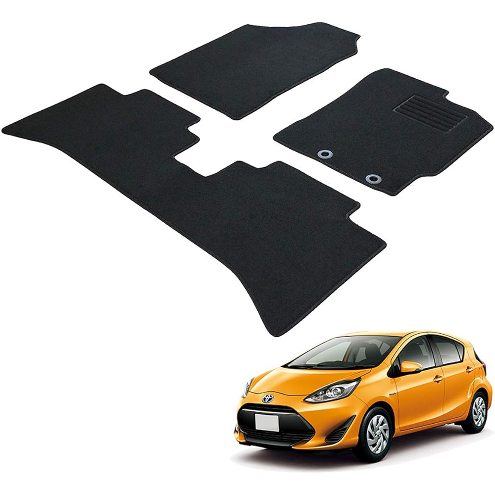 Fenice Car Mat Floor Mat Domestic Production (Toyota Aqua NHP10 NHP10H) <Late Model> Black Non-Slip Shape Resistant to Slip Car Mat (Car Parts Specialty Store)