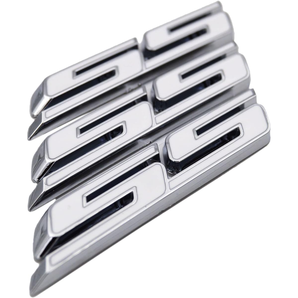 (3 Pieces) Small 斜体 SS Grill Side torankuenburemubazzipure-to Sticker Chevy Impala Cobalt Camaro 2010 2011 2012 2013 2014 2015 2016 For Sticker , whites