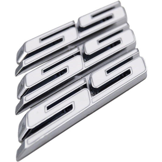 (3 Pieces) Small 斜体 SS Grill Side torankuenburemubazzipure-to Sticker Chevy Impala Cobalt Camaro 2010 2011 2012 2013 2014 2015 2016 For Sticker , whites