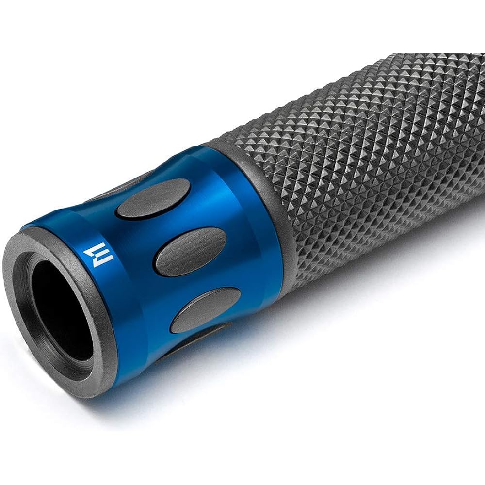 Hand grip for motorcycles 7/8 inch bar blue -aluminum treatment aluminum
