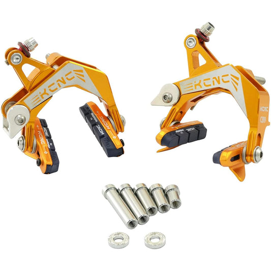 KCNC CB9 Road Caliper Brake Set (Front and Rear) Designed For Road Bike Wide Wheel Rim, Gold, SK2427
