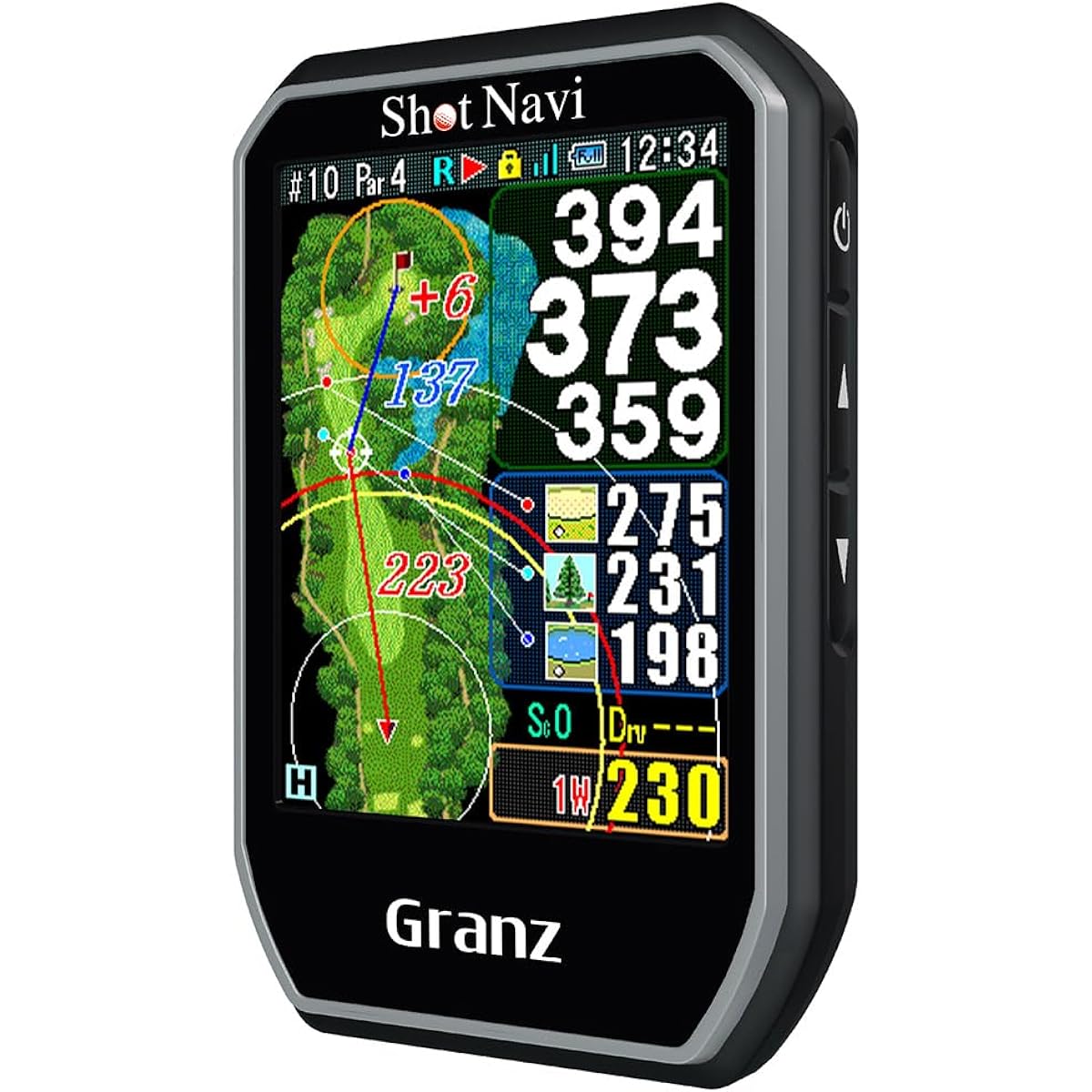 Shot Navi Granz BK Golf GPS Touch Panel Big Letters Ultra Lightweight 54g Made in Japan Equipped with the latest GPS chip Compatible with Michibiki L1S Competition Mode Height Difference Rechargeable
