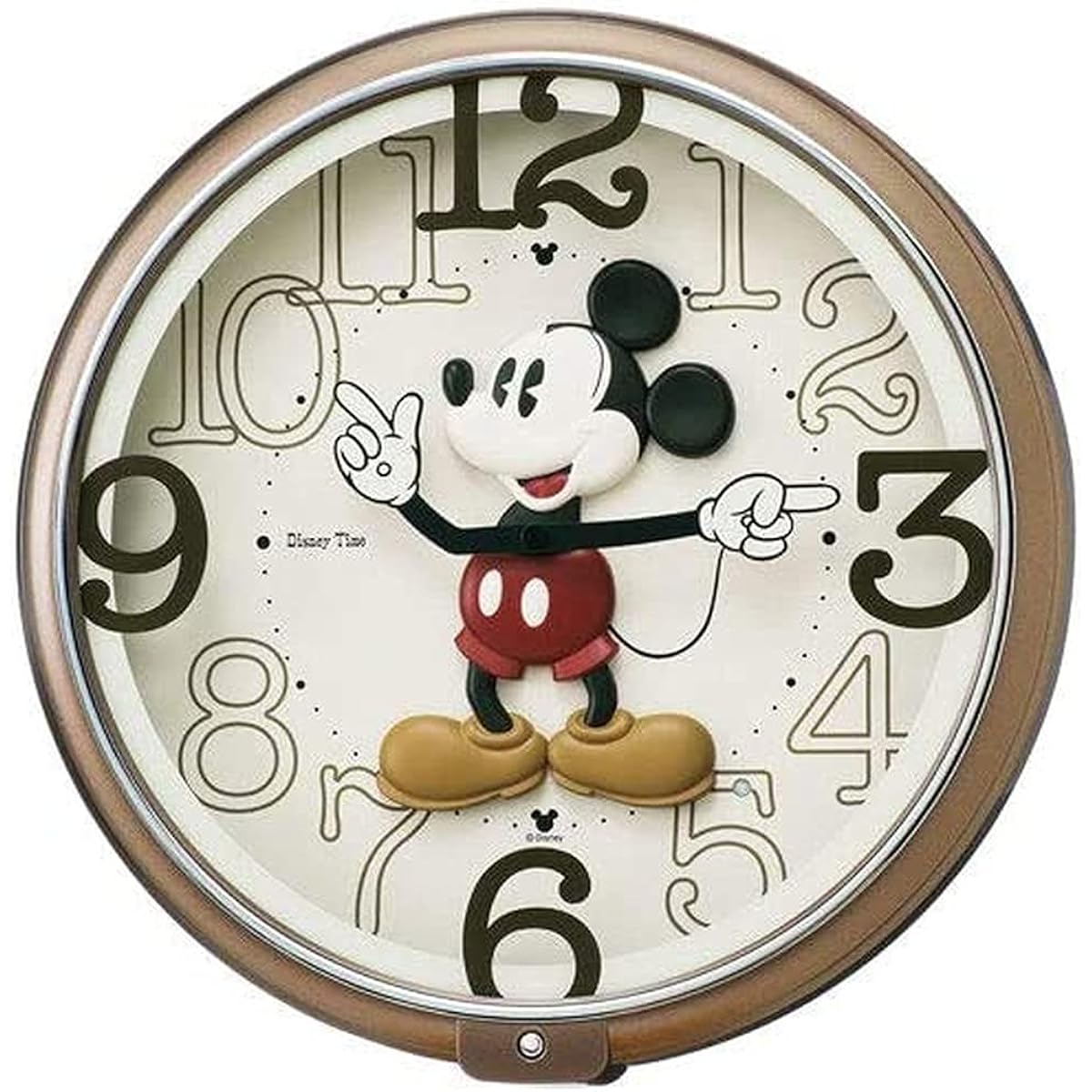 Seiko Clock Wall Clock Character Disney Mickey Mouse Analog 6 Songs Melody Mickey & Friends Disney Time Brown Metallic FW576B