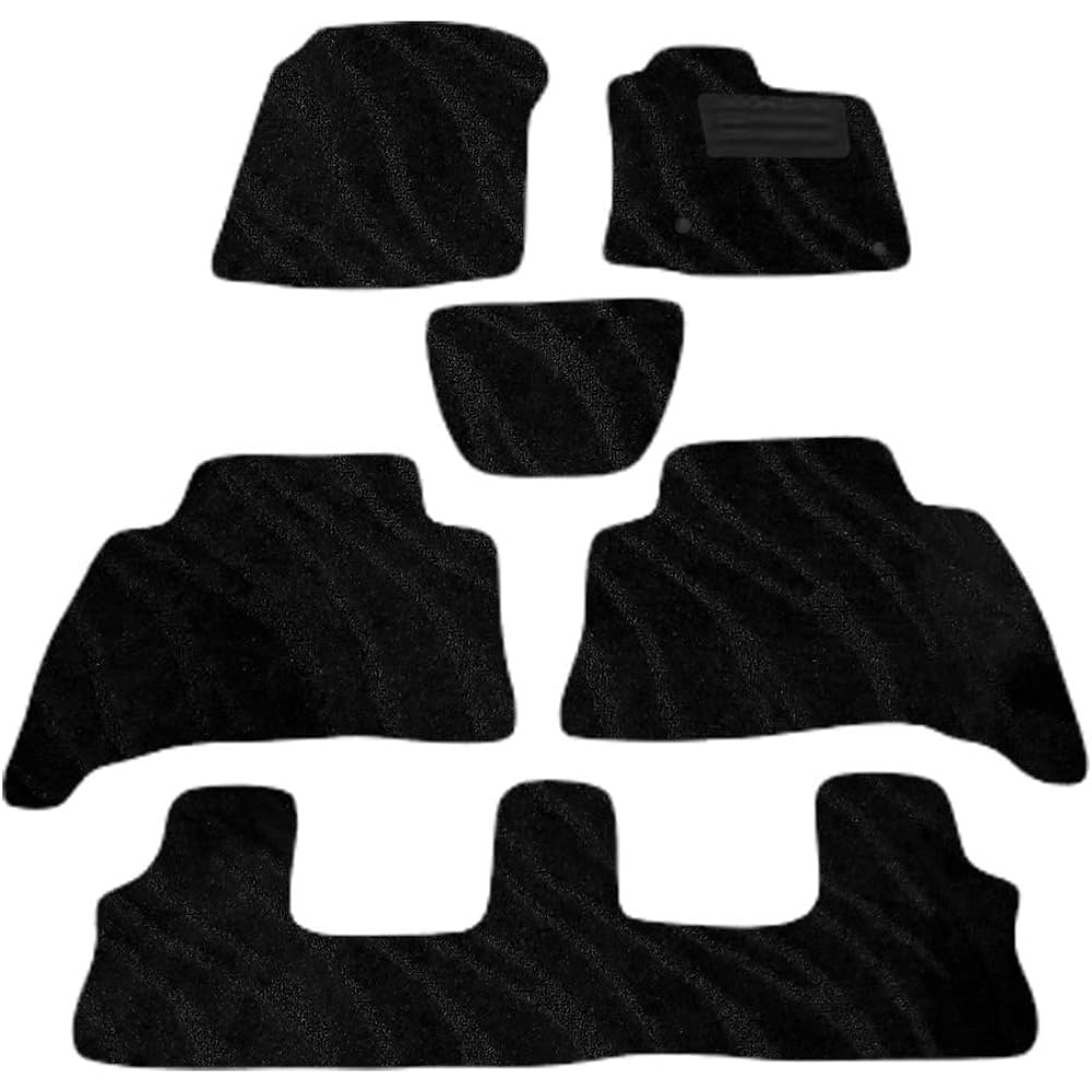 Cuore Car Mat Floor Mat (Toyota Land Cruiser Prado 150 Series 7-seater) <Late Model> Wave Black Domestic Production Non-Slip Shape Car Mat