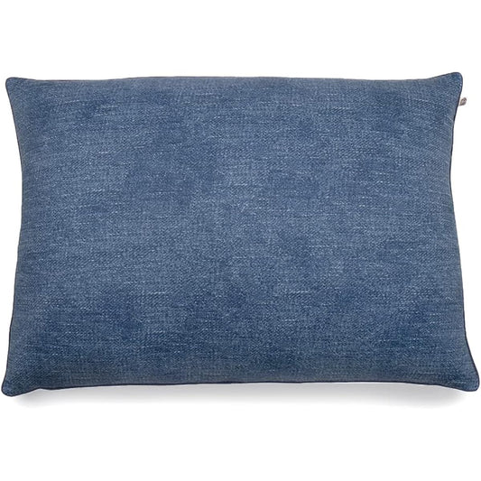 Hagimonosha Pillow Cushion, Soft Pipe, Washable, High, Adjustable Height, Made in Japan, Chewy Cushion, Good Sleep, Waist Pillow, Rectangular, Mother's Day, Father's Day, Approx. 35 x 50 cm Pillow Cushion Recta [LL Size] (Denim BL)