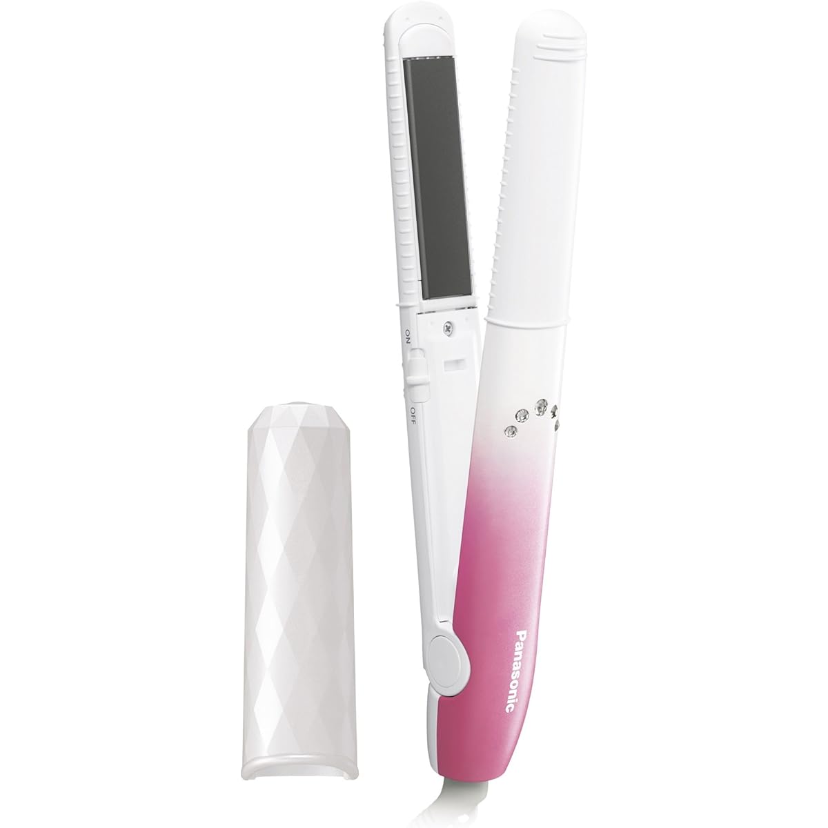 Panasonic Compact Iron for Curling and Straightening, Compatible with Overseas 2Way Pink EH-HV14-P