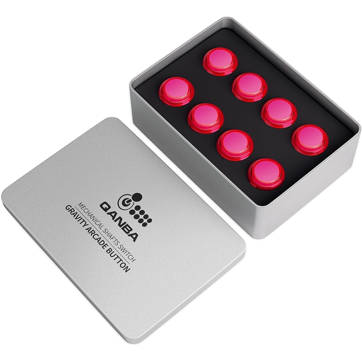 [Genuine Product Guarantee] Qanba Gravity KS Akecon Button Quiet High Durability Qanba Gravity KS (D Project (30mm x 8 pieces) boxed, 12-Clear pink)