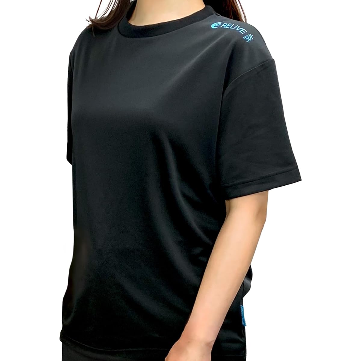 Relive Shirt Cooling Type Pro Version [Round Neck/Polyester] Patented Training Wear Power Shirt Recovery Wear Unisex
