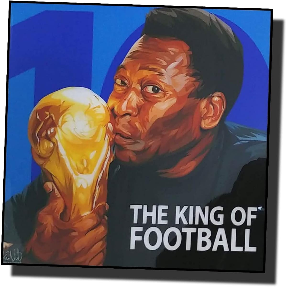 Famous Popart Gallery PELE Pele Brazil National Team "World Cup Winner" Overseas Soccer Art Panel Wooden Wall Hanging Poster Interior Soccer Goods