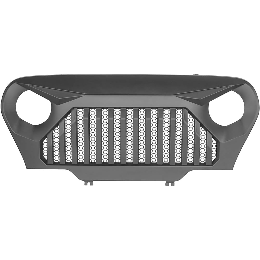 HOKE ROAD WRANGLER TJ Grill Cover Front Vader Grill Mesh Insert With Jeep WRANGLER TJ LJ LJ 1997-2006 compatible (Angry Bird Mat Black)