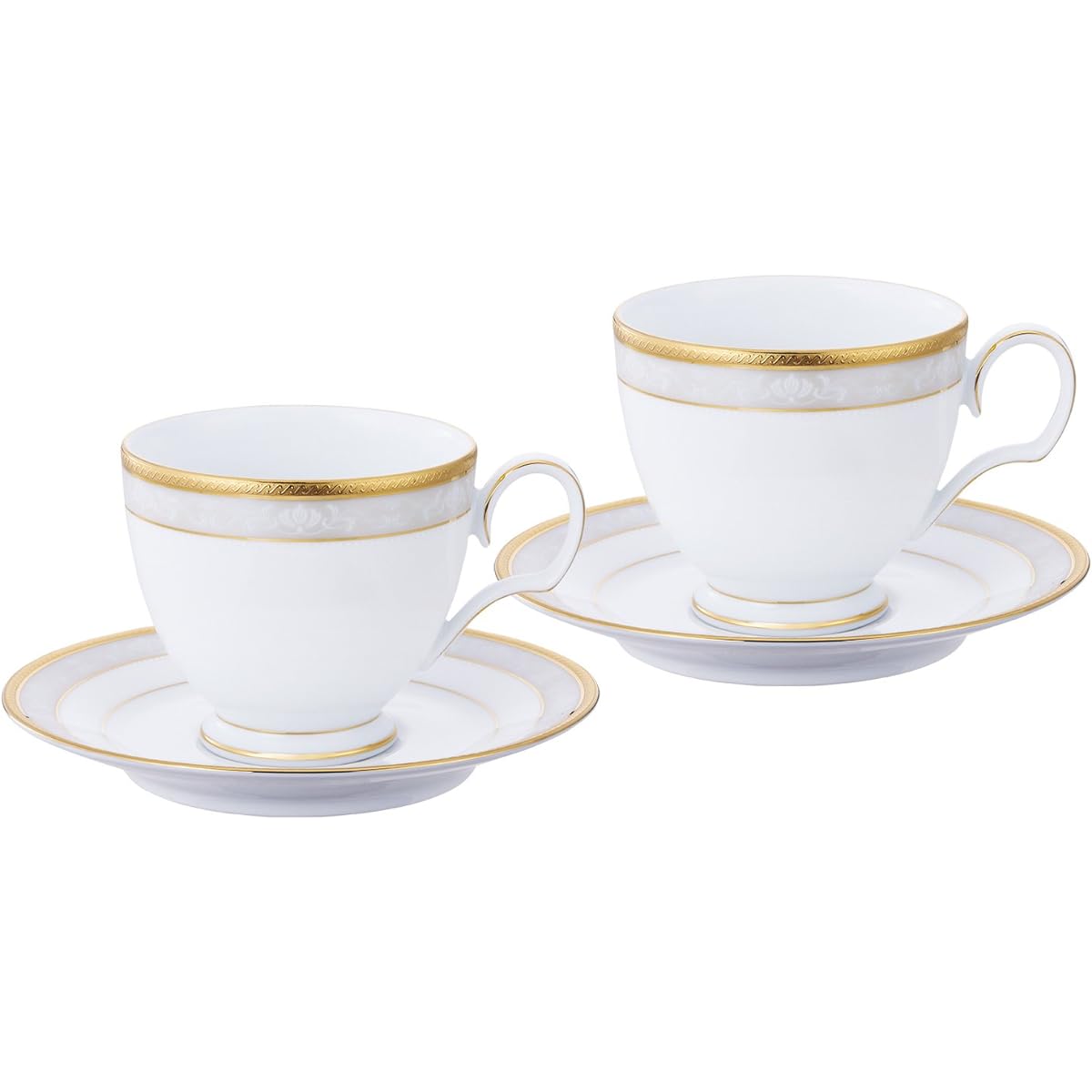Noritake Cup & Saucer (Pair Set) (Coffee Tea) 250cc Hampshire Gold 2-Piece Fine Porcelain P91988/4335