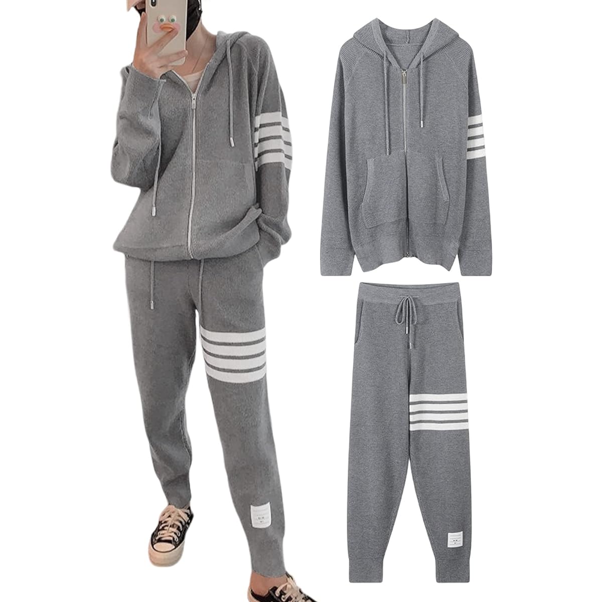 [J.STORE] Setup Women's 2 Piece Set Sweatshirt Hoodie Pants Jersey Top and Bottom Set