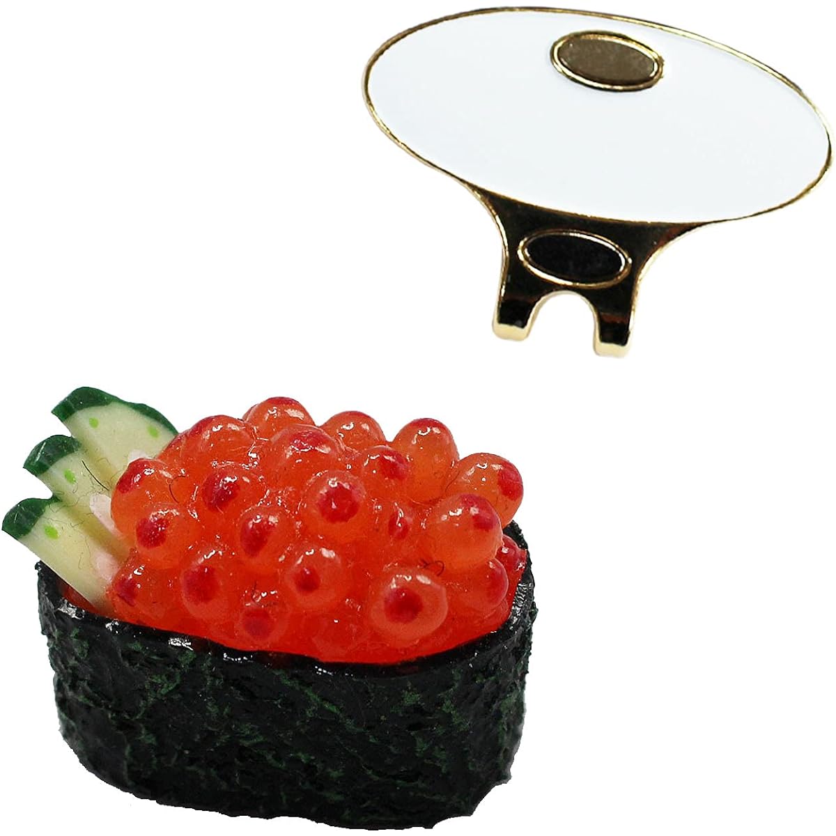 Hokushin Trading Golf Marker 3.2cm x 2.0cm x 2.4cm Kozumari Kobo Collaboration Product Food Sample Marker Gunship Sushi with Base Handmade Made in JAPAN MK0278/MK0279