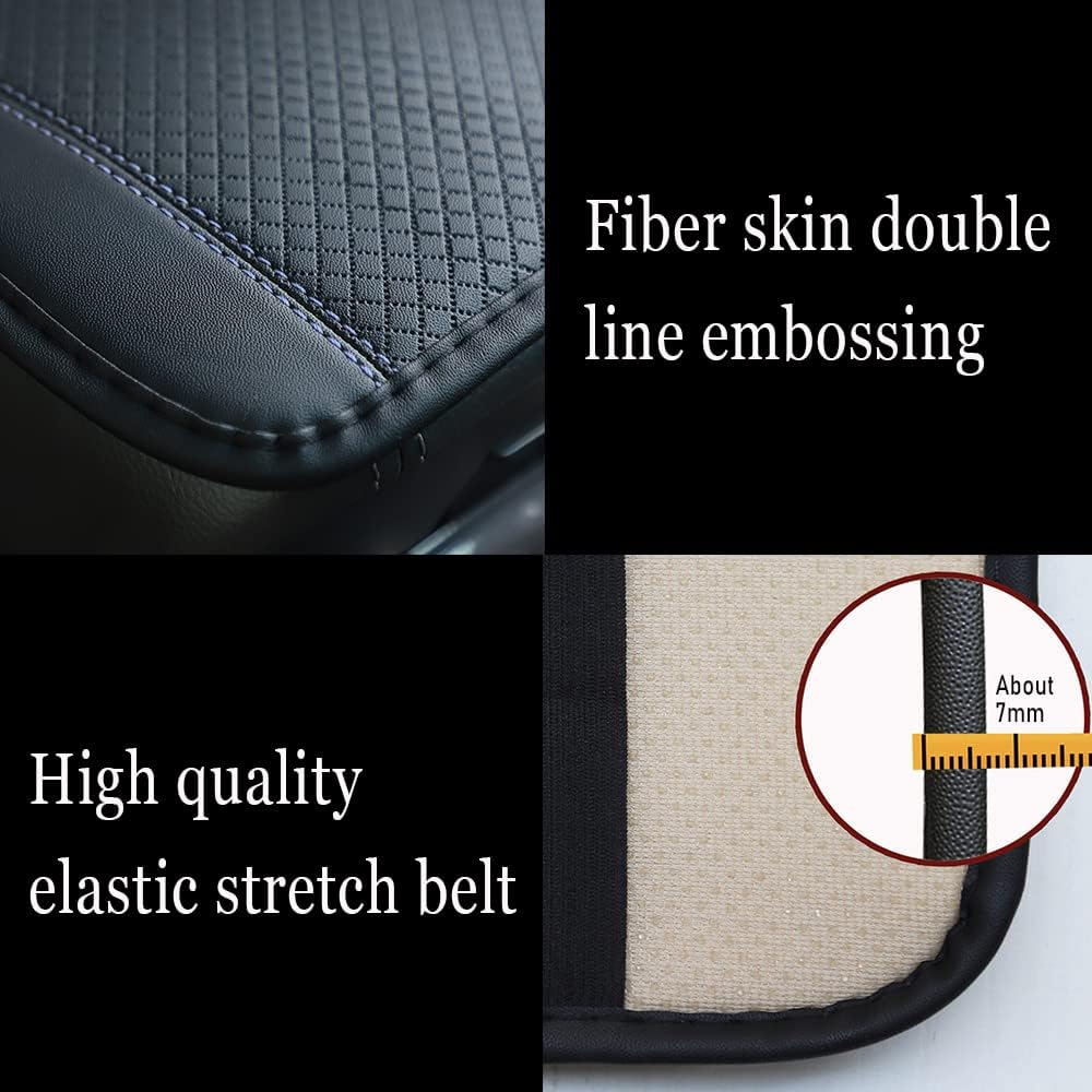 Automobile Center Console Pad PU Leather Car Arm Rest Seat Cover Protector Waterproof Arm Rest Cushion Protector Pad In -vehicle Protection Accessories SUV (Black & Blue)