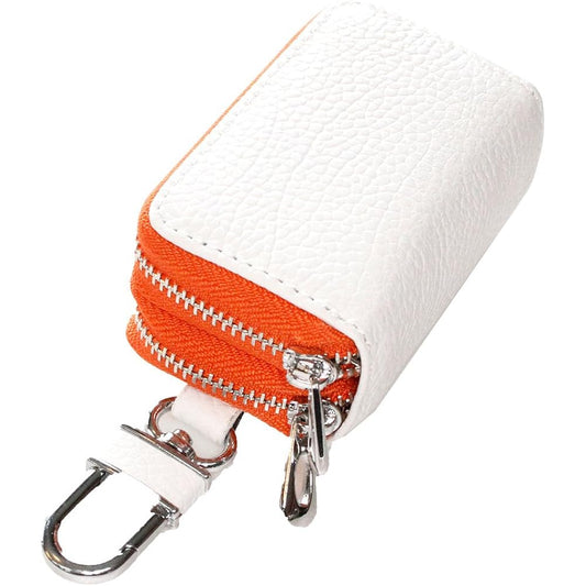 [AWESOME] Smart key case double zipper type white x orange ASK-W019