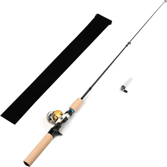 WATARI Fishing Rod Set/Bait Set/Compact Bait Rod Double Shaft Reel/Approx. 100cm Hole Fishing Burakuri Exploration/Saltwater Compatible Rod and Reel Case Included