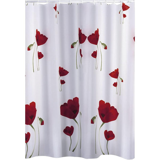 RIDDER shower curtain textile poppy unit bath bathroom partition flower 180x200cm RI47800