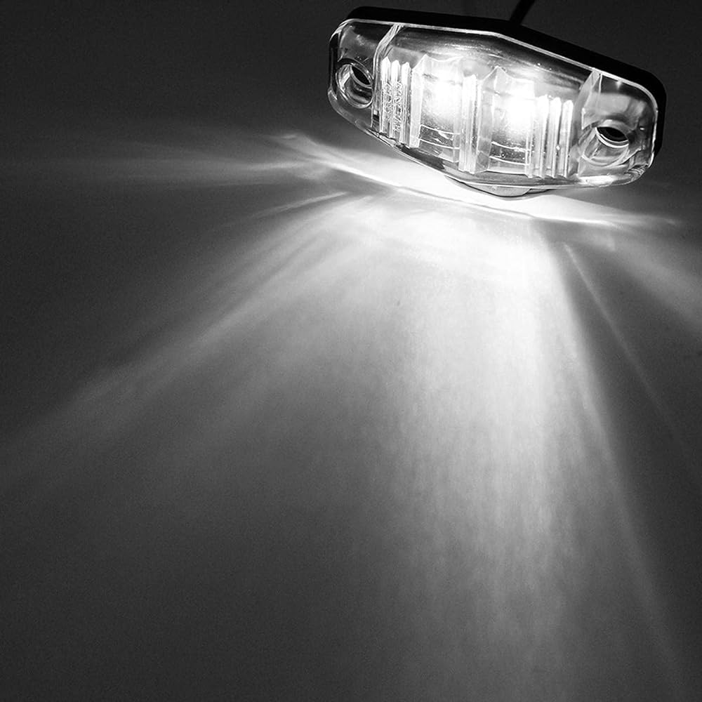 PARTSAM 4X 2.5 inch clearance clear/White LED lamp 2 Diode Troller Truckside Marker Light