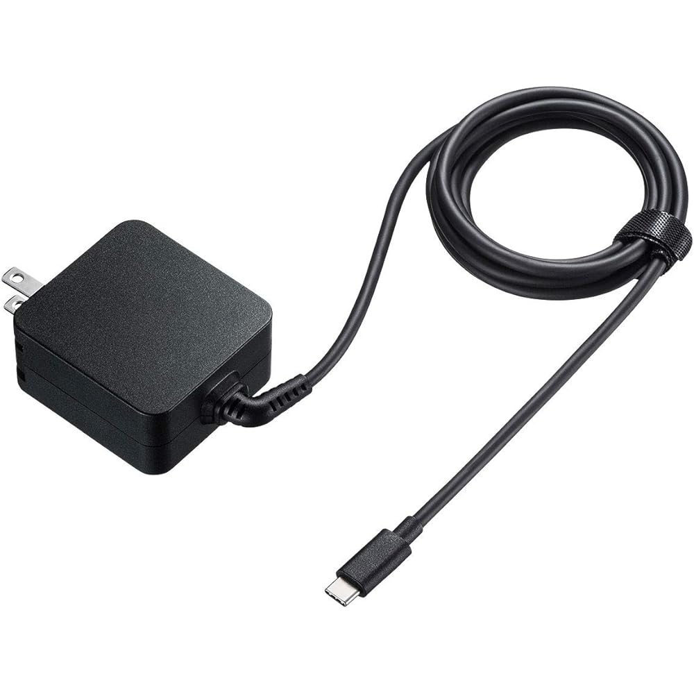 Sanwa Supply USB Power Delivery compatible AC charger (PD65W) Type-C cable integrated ACA-PD76BK