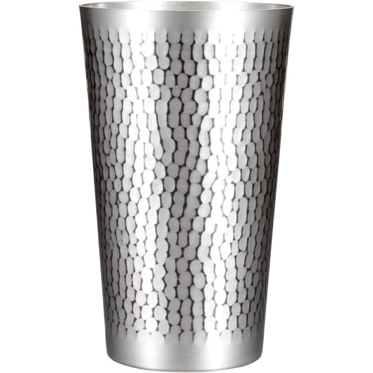 Shinko Metal Tumbler Tin Coated Finish Large 500ml Pure Copper Tin Coated Finish Hammered Tumbler S-503SN