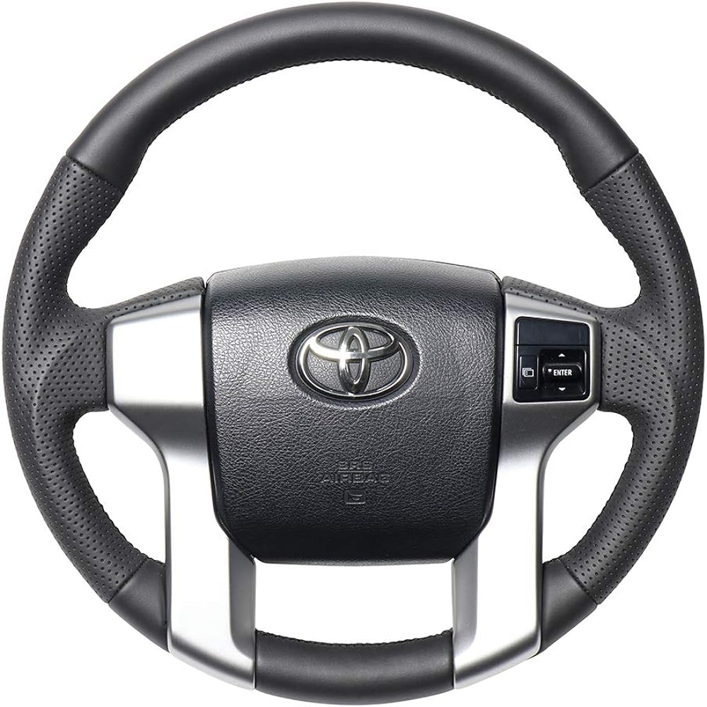 REAL Steering [Land Cruiser Prado (150 Series: Early/Mid)] All Leather [Gun Grip] J150G-LPB-BK