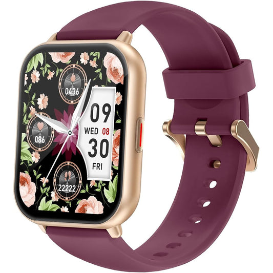 Smart Watch Compatible with iPhone/Android, Bluetooth Call Function, 1.85 inch Large Screen, Wristwatch, Pedometer, Smart Watch, Incoming Call Notification, IP68 Waterproof, Alarm, Timer, Stopwatch, Weather Forecast, 100+ Exercise Modes, Technical Compli