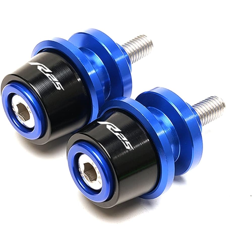 Swing Arm Spool Stand Screw Slider For YA-MA-HA Motorcycle CNC Aluminum 6mm Swing Arm Bobbin Slider Stand Screw YZFR25 2019 YZF-R25 YZFR25 2015-2021 2020 2018 (Color : Blue)