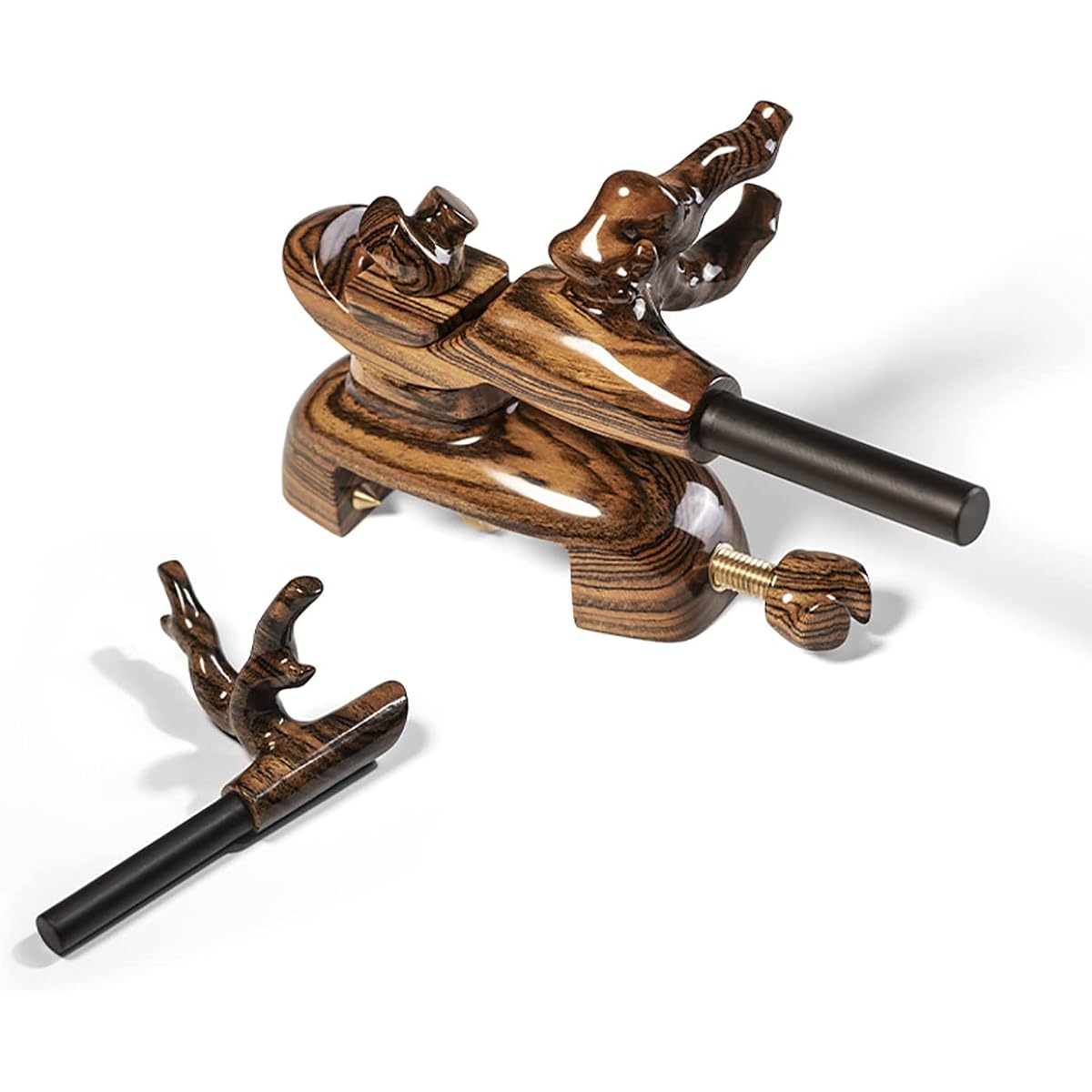 Black Persimmon Cannon Vise Natural Wood Cannon Vise Set for Fishing Specialized Fishing Tools