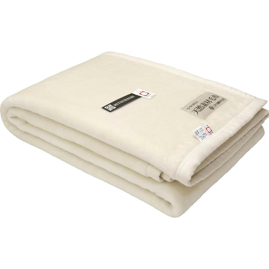 California Cotton Single Pure Cotton Blanket Edge Sewn with Cotton Hem Official Mitsui Woolen Made in Japan C888 White Natural